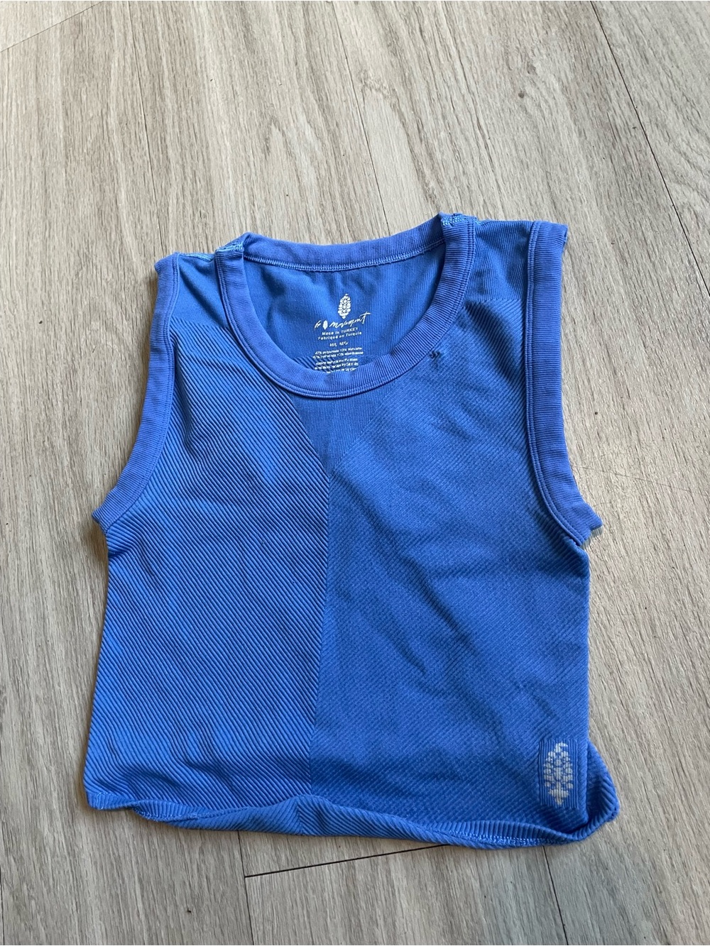 Free People Bright Blue Cropped Tank Top